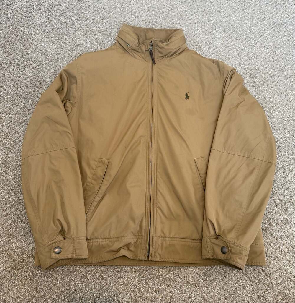 Polo by Ralph Lauren Tan Full Zip Fleece Lined Jacket Size L